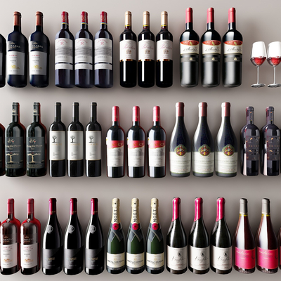  啤酒 红酒 洋酒 酒瓶su模型 