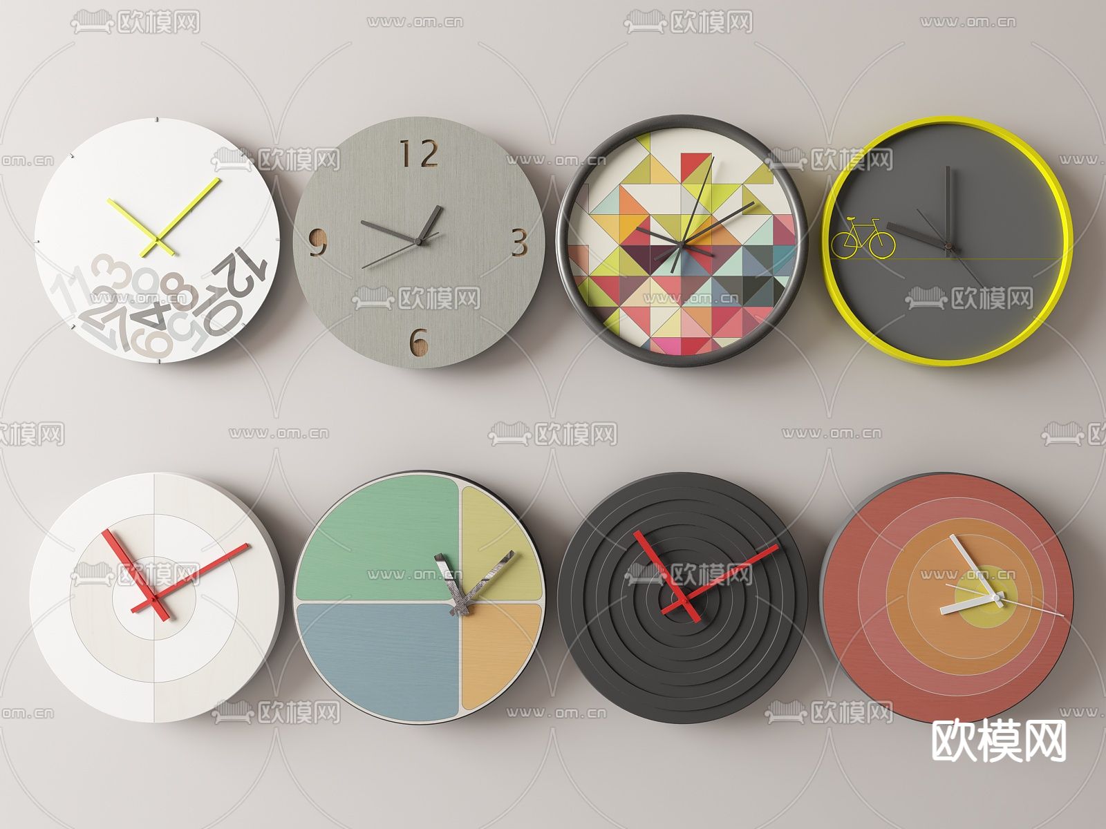 时钟墙饰 钟表su模型下载（渲染图1）