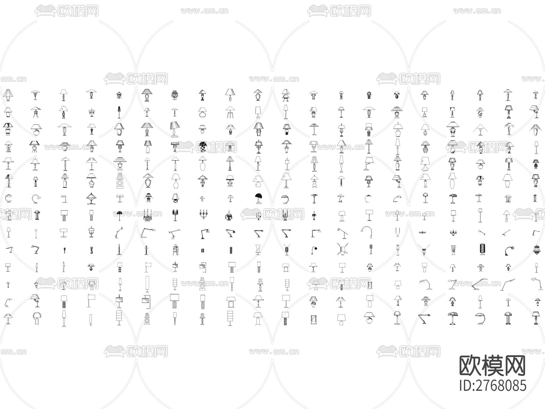 灯具cad图库下载（渲染图1）