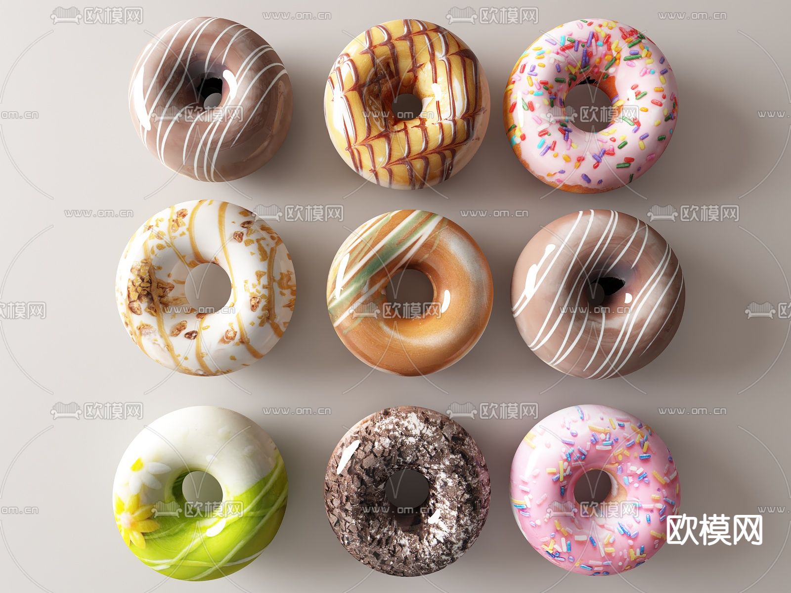 食物 甜甜圈 面包圈su模型下载（渲染图1）