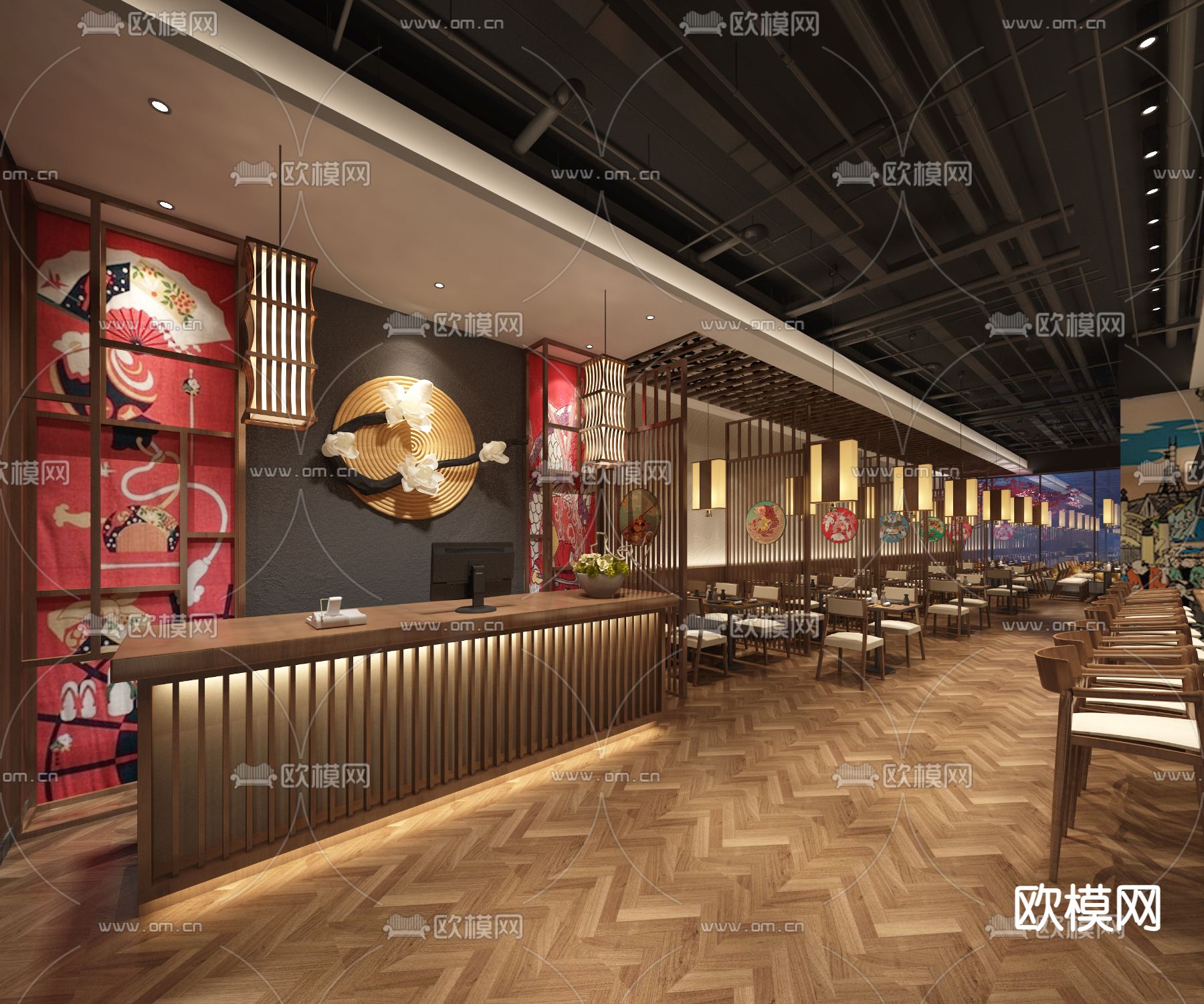 日式料理餐厅 寿司店3d模型下载