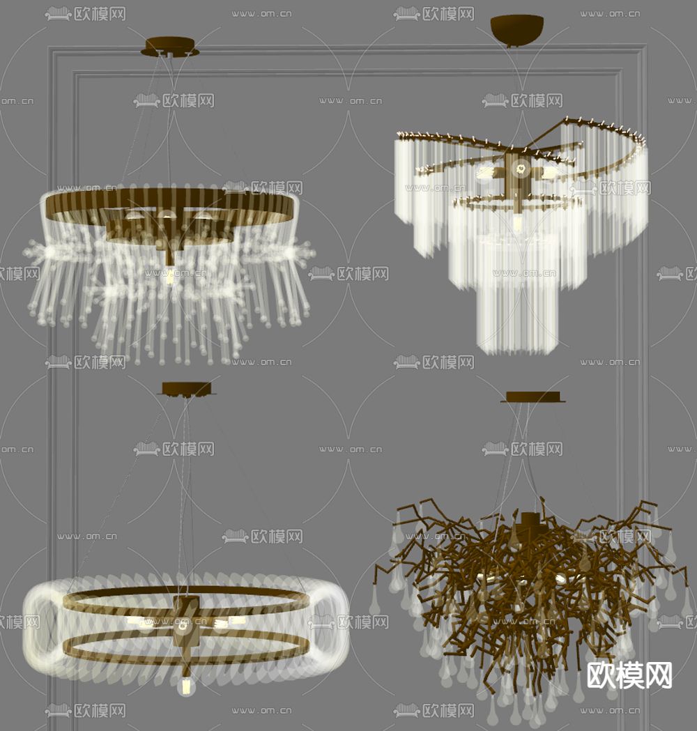 Divinare水晶吊灯su模型下载（渲染图2）