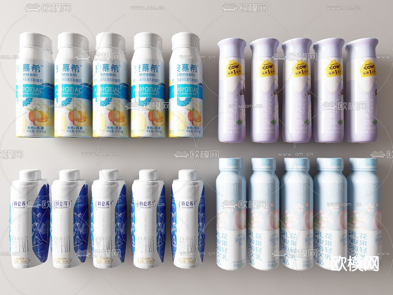 酸奶 牛奶 安幕希su模型下载（渲染图1）