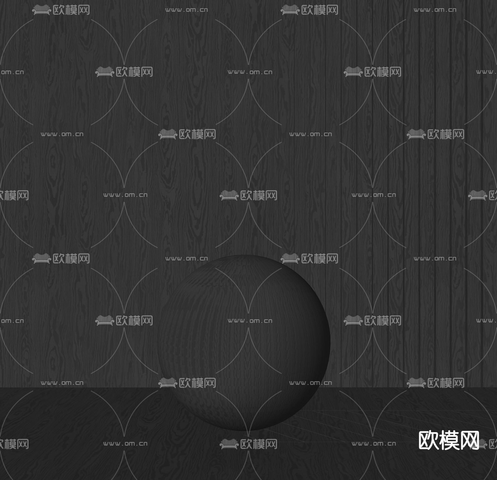 暗黑风木纹背景墙su模型下载（渲染图2）