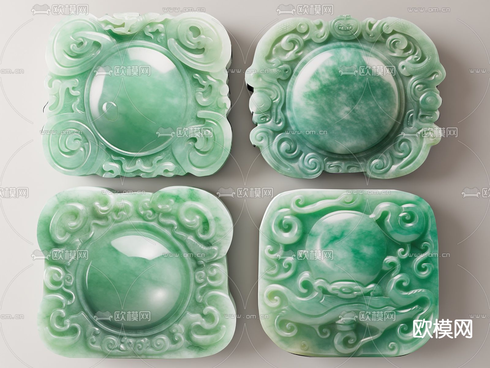 首饰 玉佩 玉器 玉块su模型下载（渲染图1）