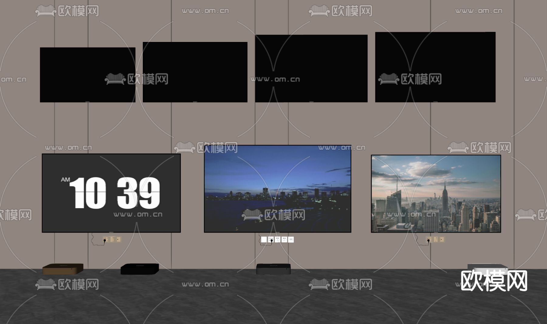 电视机su模型下载（渲染图2）