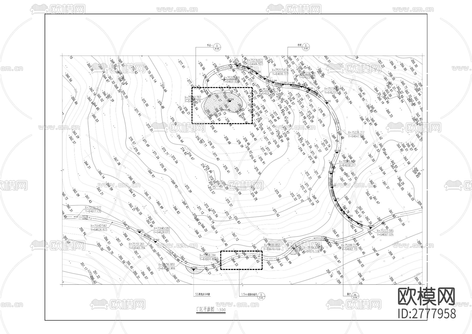 海语江山北侧绿地景观建设工程CAD施工图下载（渲染图7）
