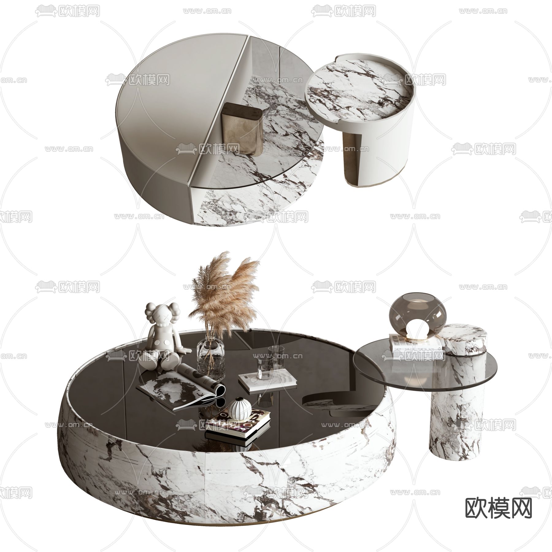 子母茶几3d模型下载