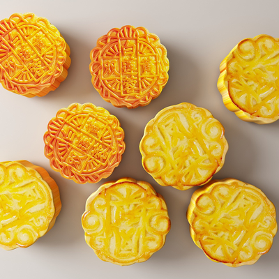  现代食物 月饼su模型 