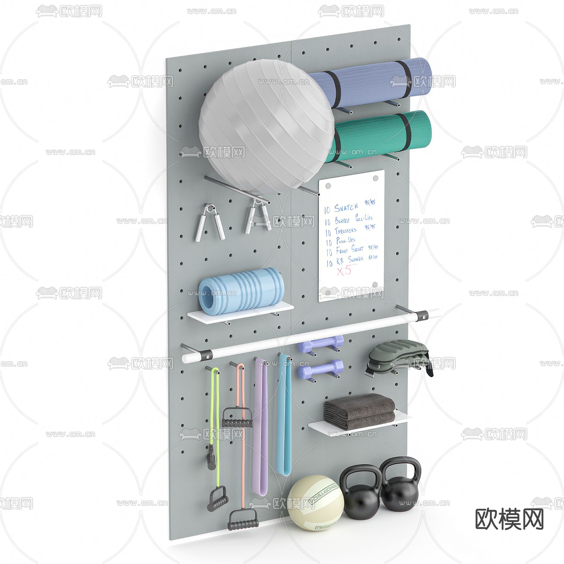 瑜伽器材 瑜伽球3d模型下载（渲染图3）