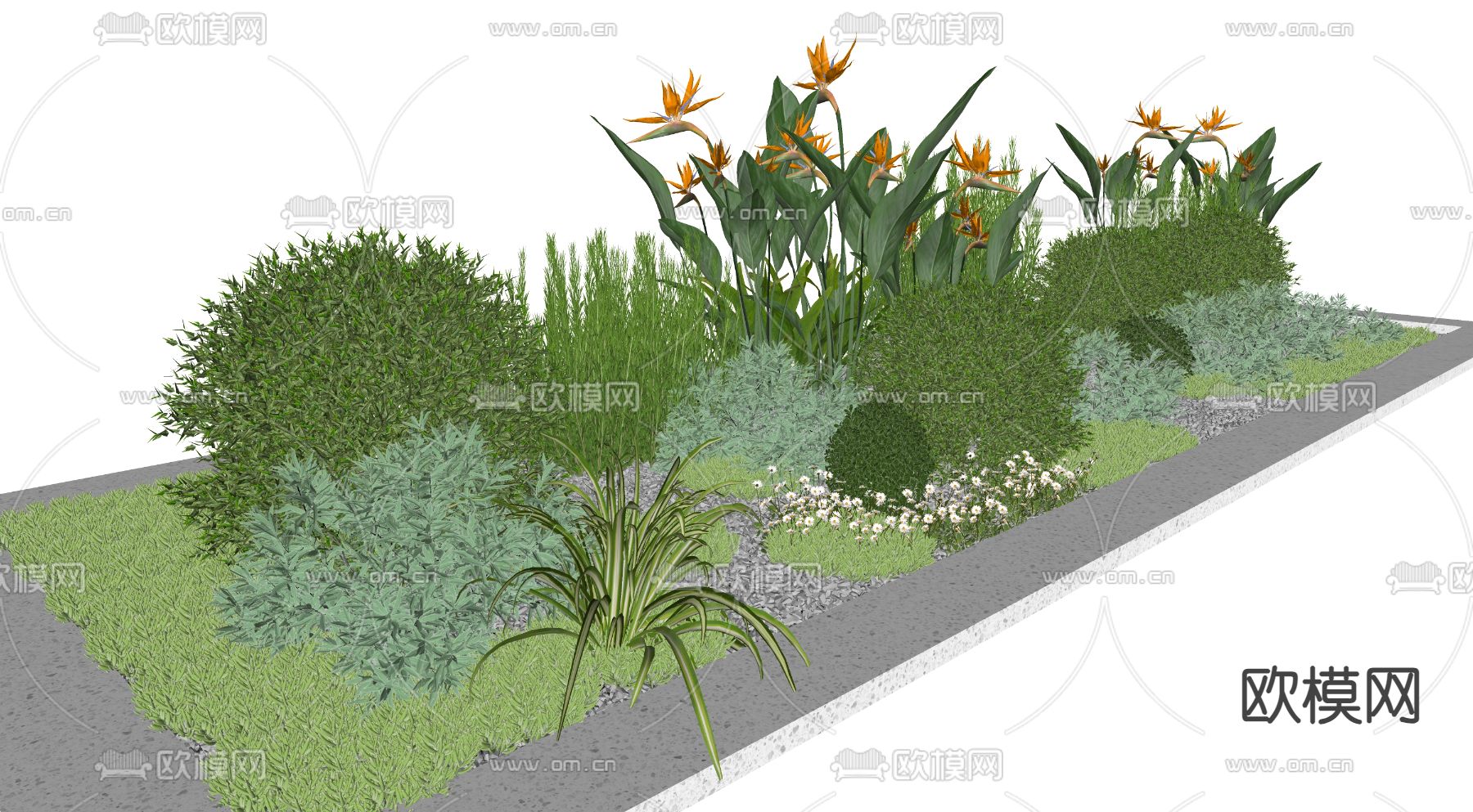 植物堆 绿植灌木su模型下载（渲染图2）