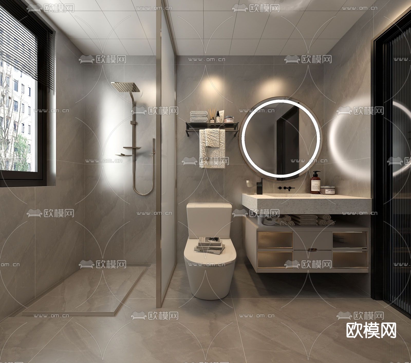 现代卫生间 浴室su模型下载（渲染图1）