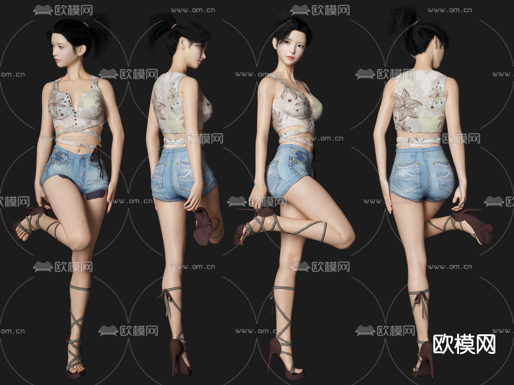 美女人物3d模型下载