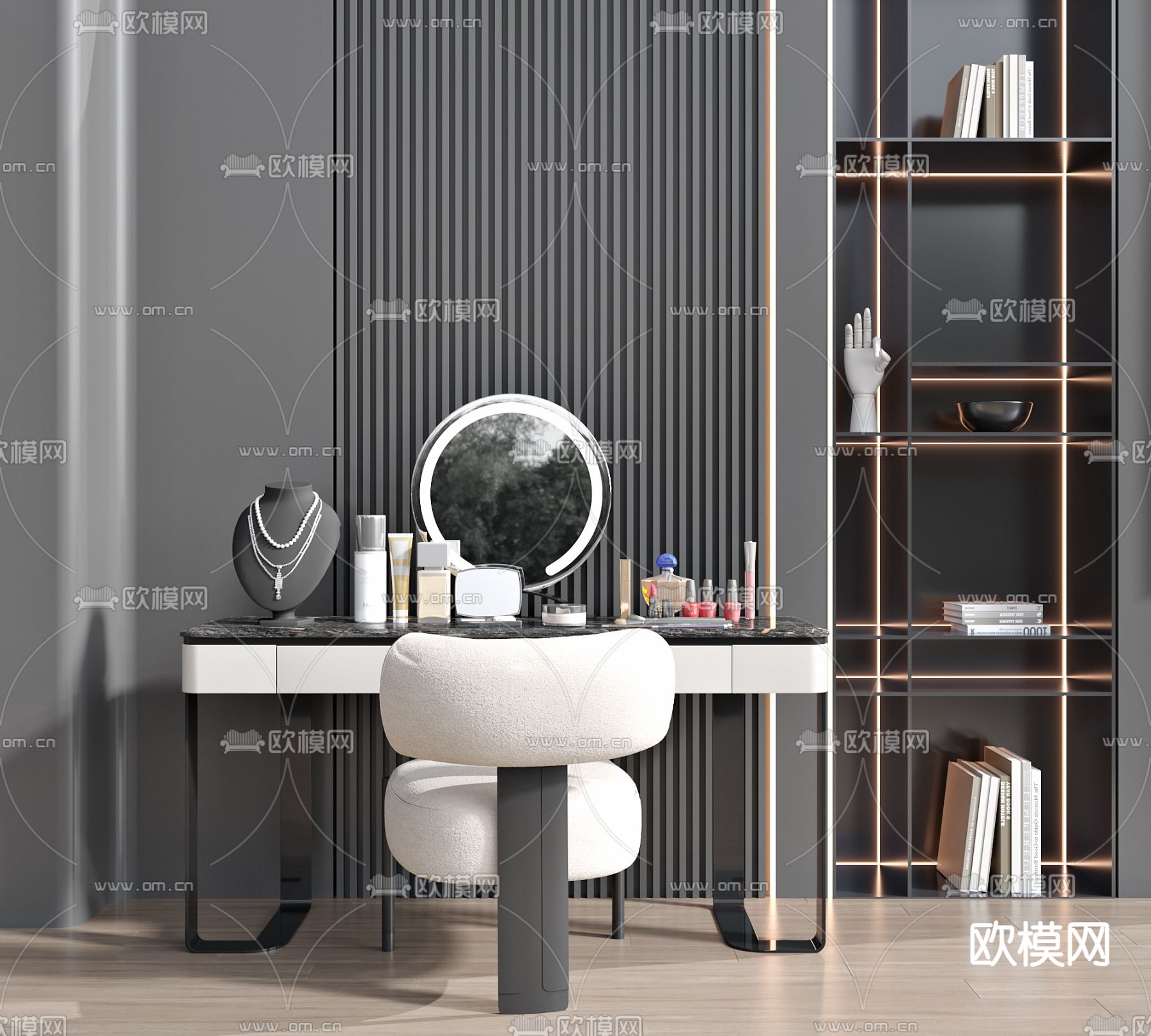 梳妆台 化妆桌3d模型下载