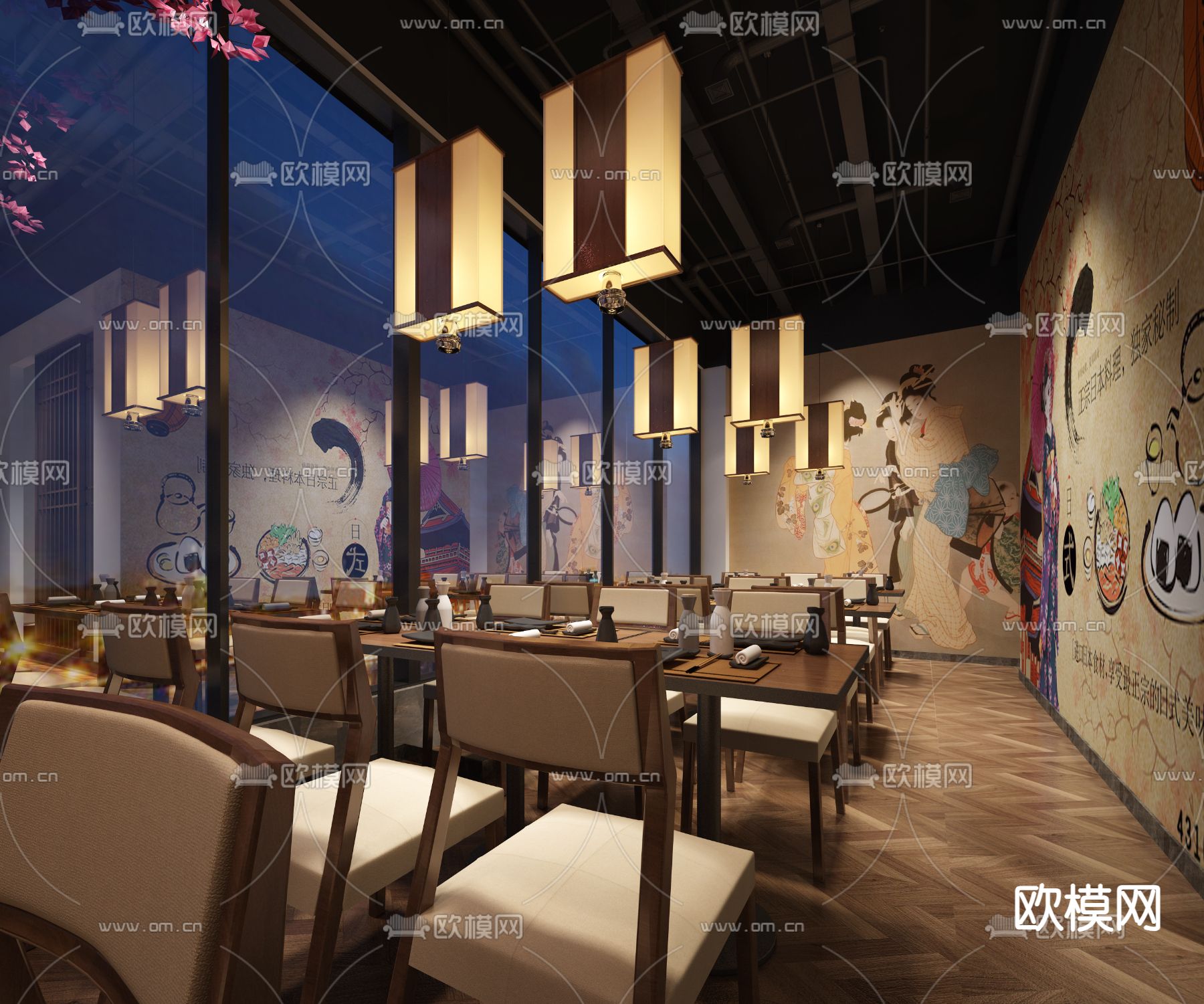 日式料理餐厅 寿司店3d模型下载