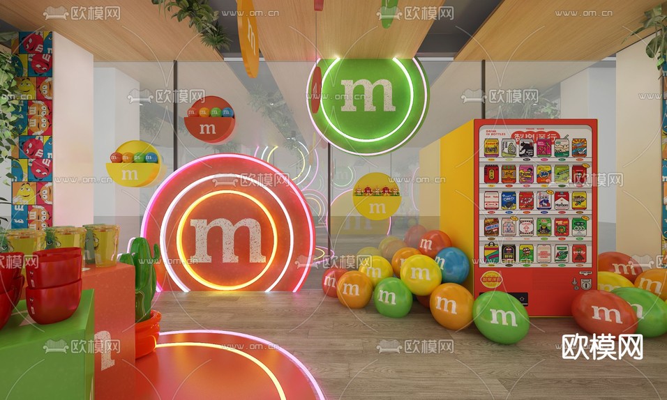 快闪店 糖果店3d模型下载(渲染图2)