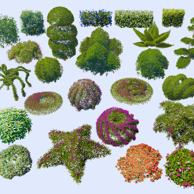  灌木球 球形植物su模型 