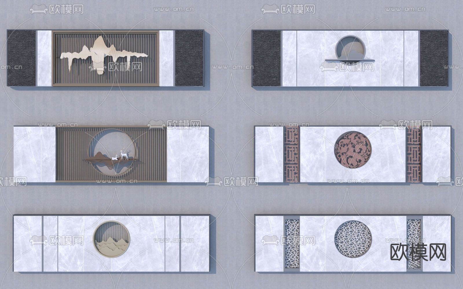 中式庭院景墙su模型下载（渲染图1）