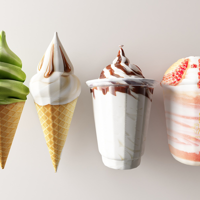  食物 冰淇淋 雪糕su模型 