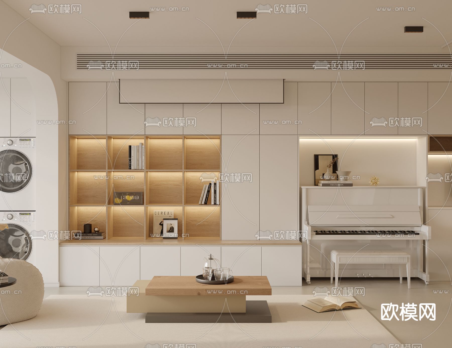 北欧客餐厅3d模型下载（渲染图2）