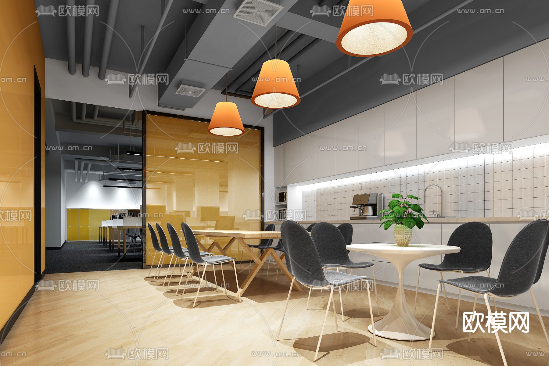 办公室茶水间3d模型下载