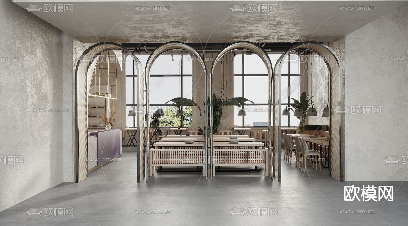 东南亚餐厅 快餐店3d模型下载（渲染图2）