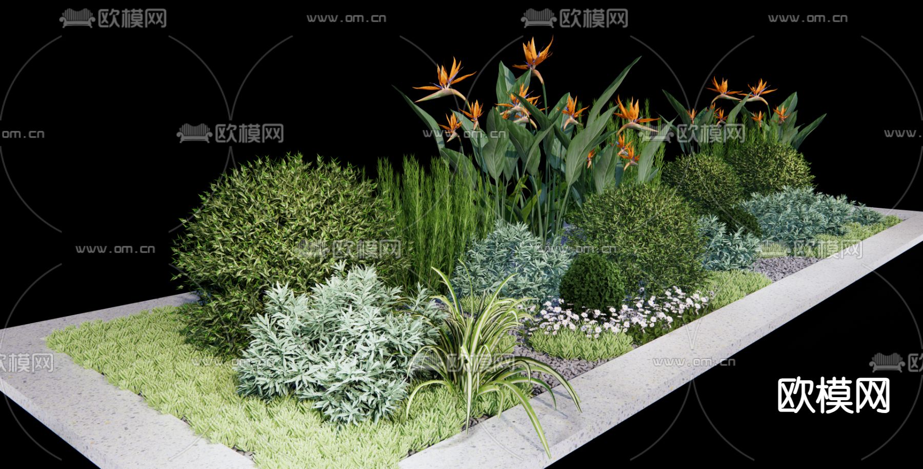 植物堆 绿植灌木su模型下载（渲染图1）