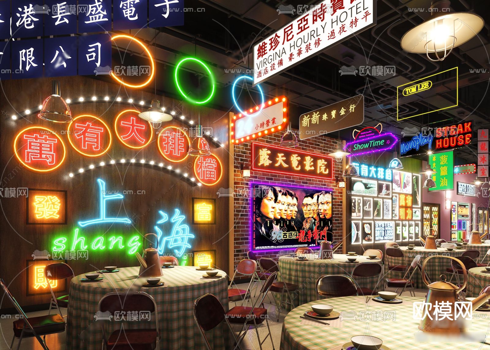 港式茶餐厅3d模型下载（渲染图2）