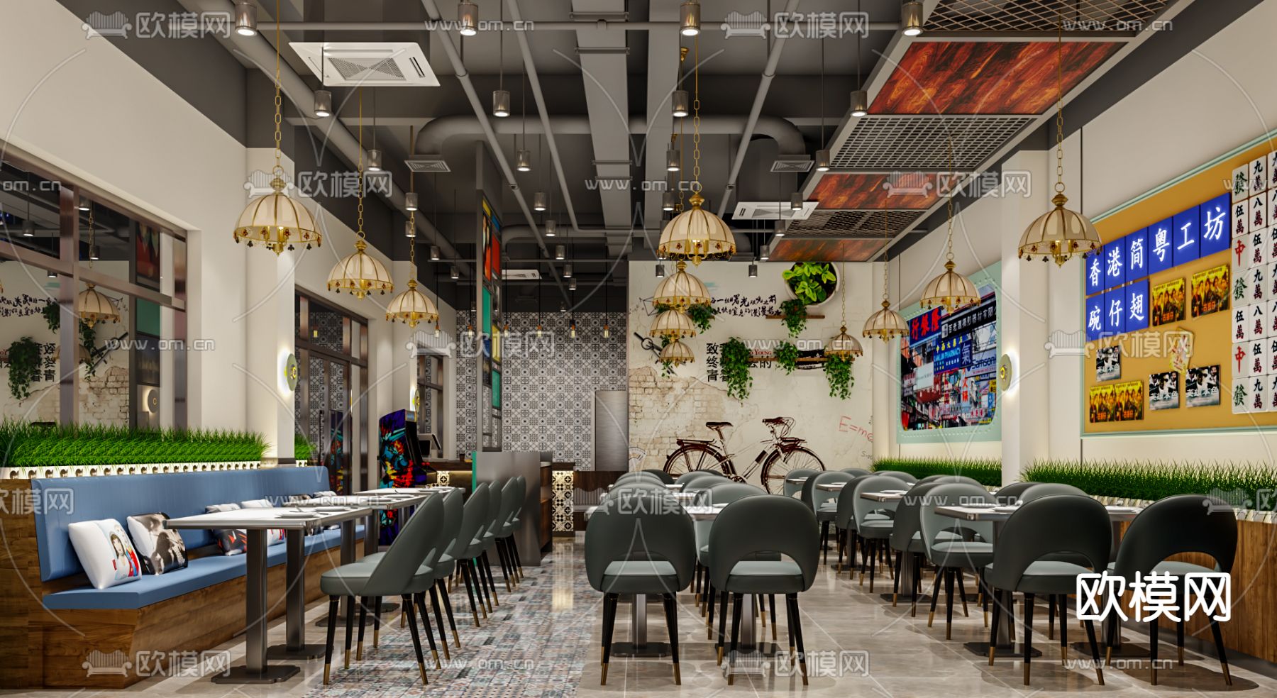 港式茶餐厅3d模型