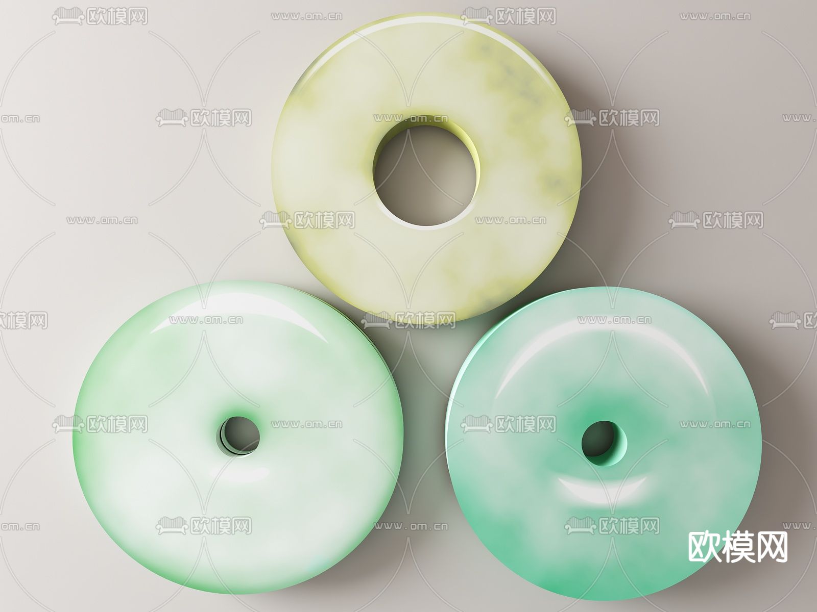 首饰 玉佩 玉器 玉块su模型下载（渲染图1）