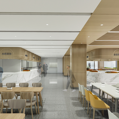  现代食堂su模型 