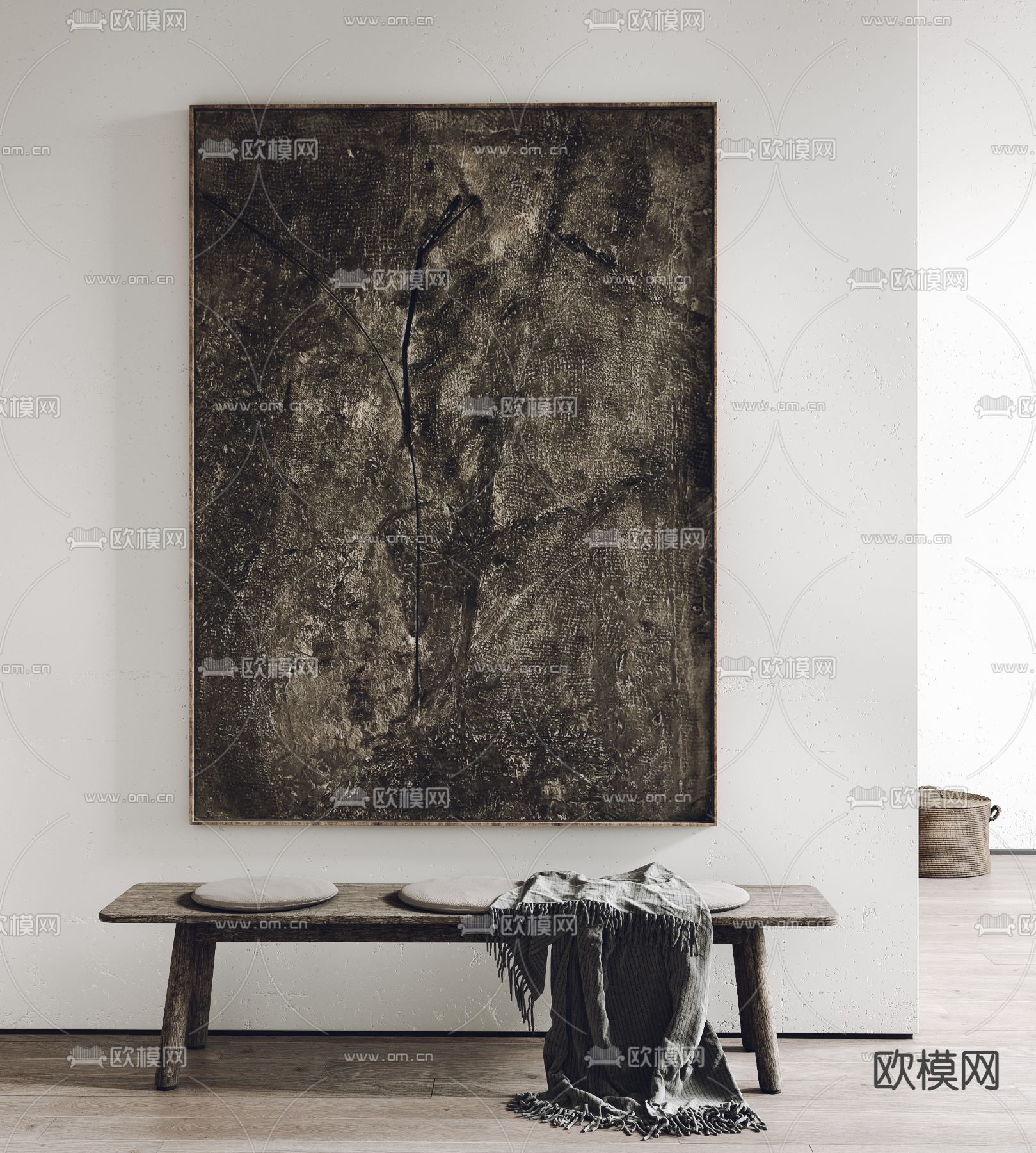 侘寂风装饰画 挂画 抽象画3d模型下载_ID14212042_3dmax免费模型-欧模网
