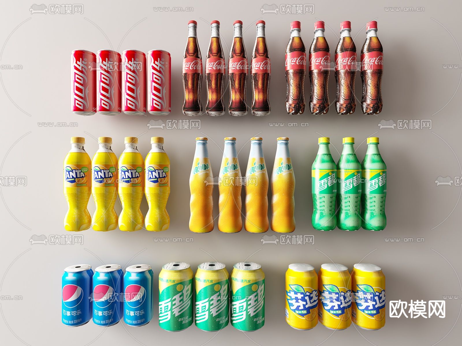 饮料 可乐 雪碧su模型下载（渲染图1）