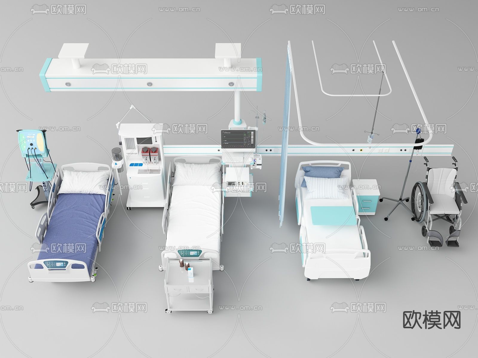 现代医疗器材 医疗设施su模型下载（渲染图1）