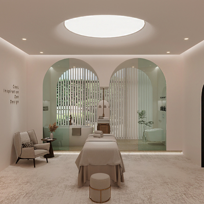  侘寂风SPA包间su模型 