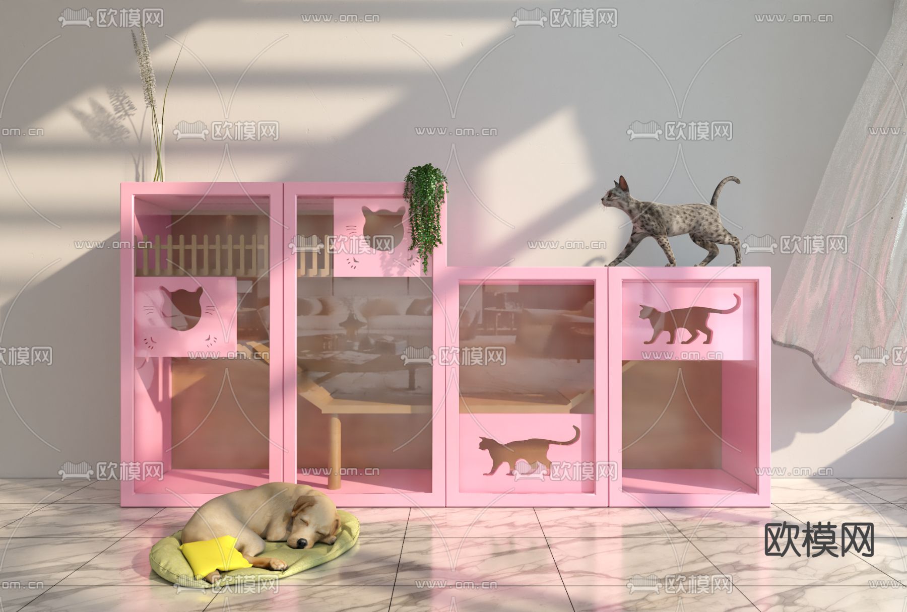 猫爬架3d模型下载