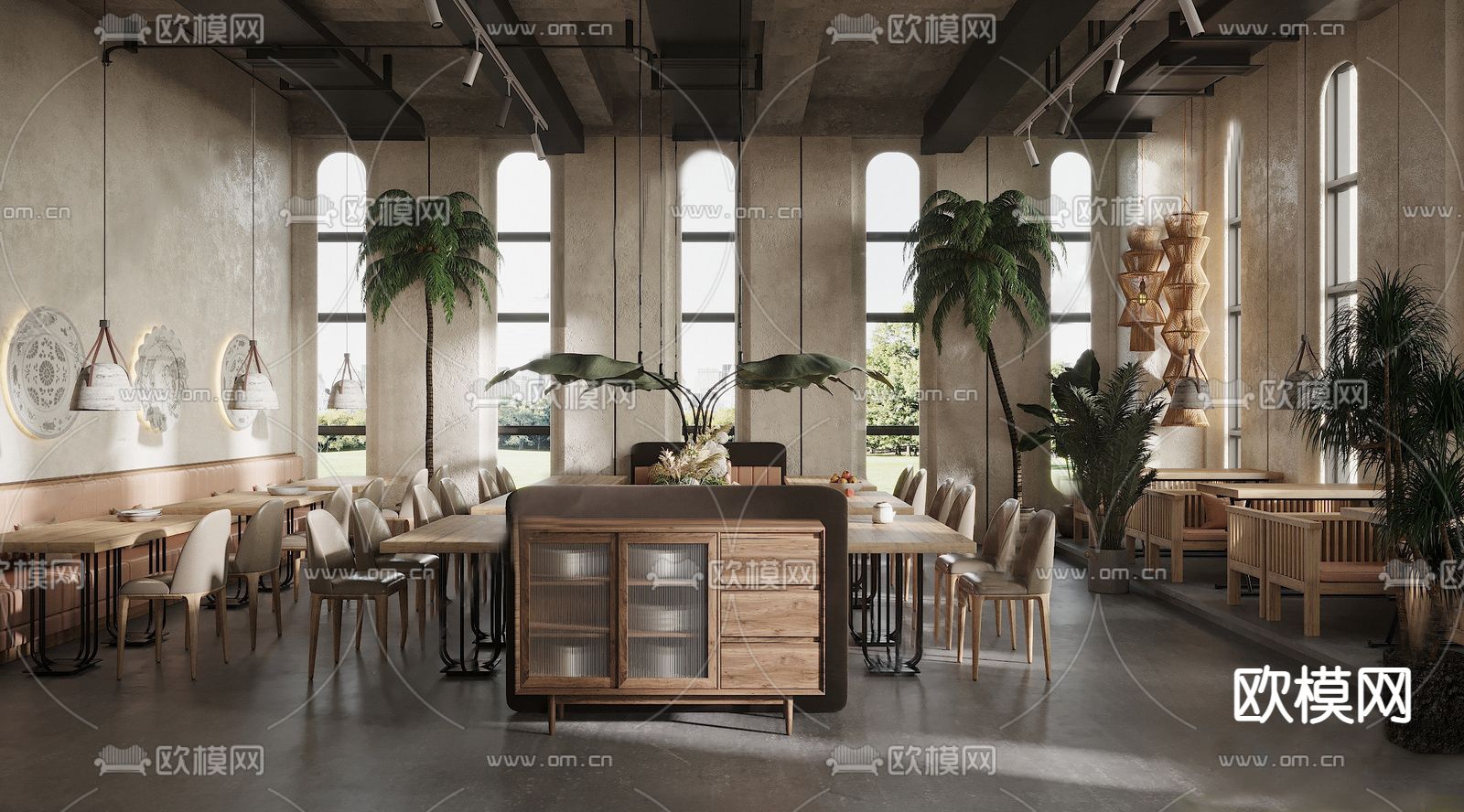 东南亚餐厅 快餐店3d模型下载（渲染图1）