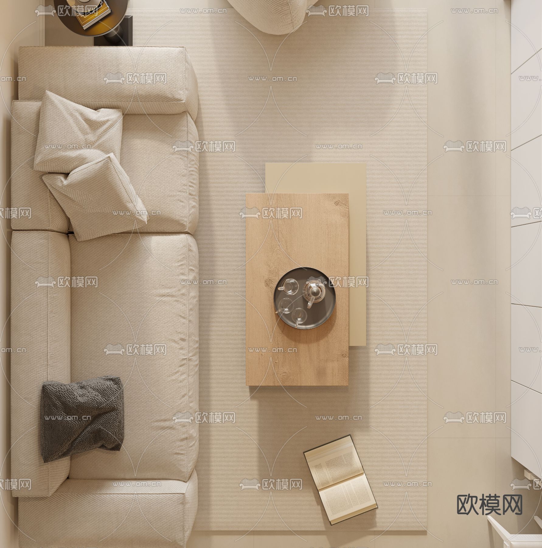 北欧客餐厅3d模型下载（渲染图4）