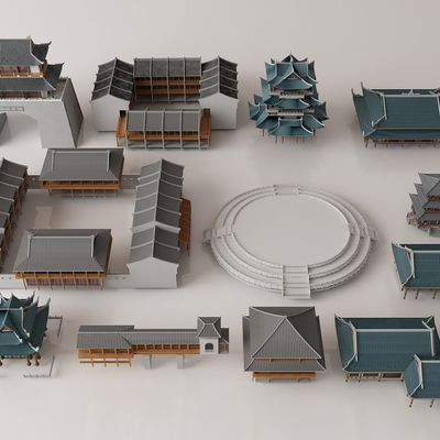  中式古建 雷锋塔su模型 