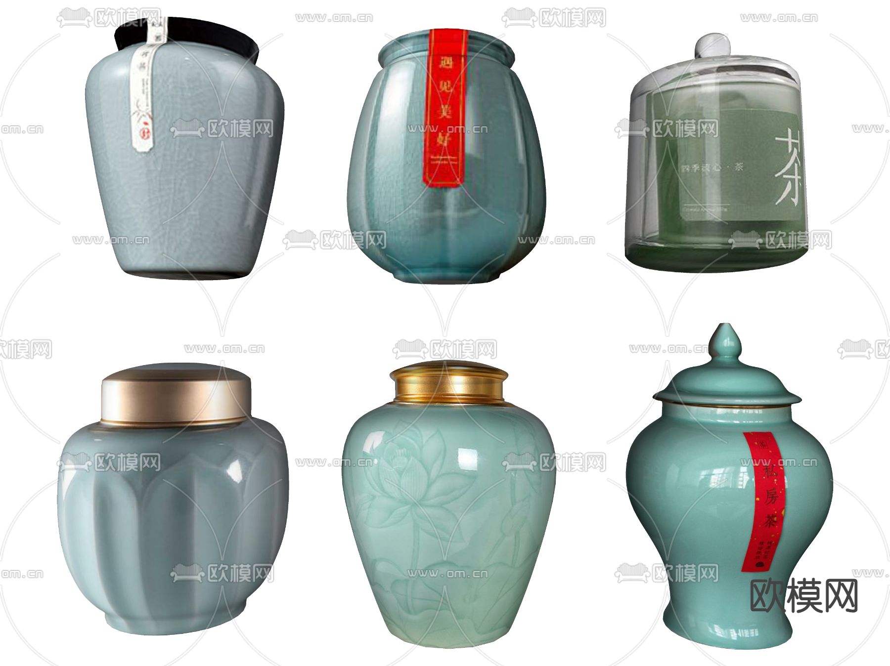 新中式茶具 茶叶罐su模型下载（渲染图2）