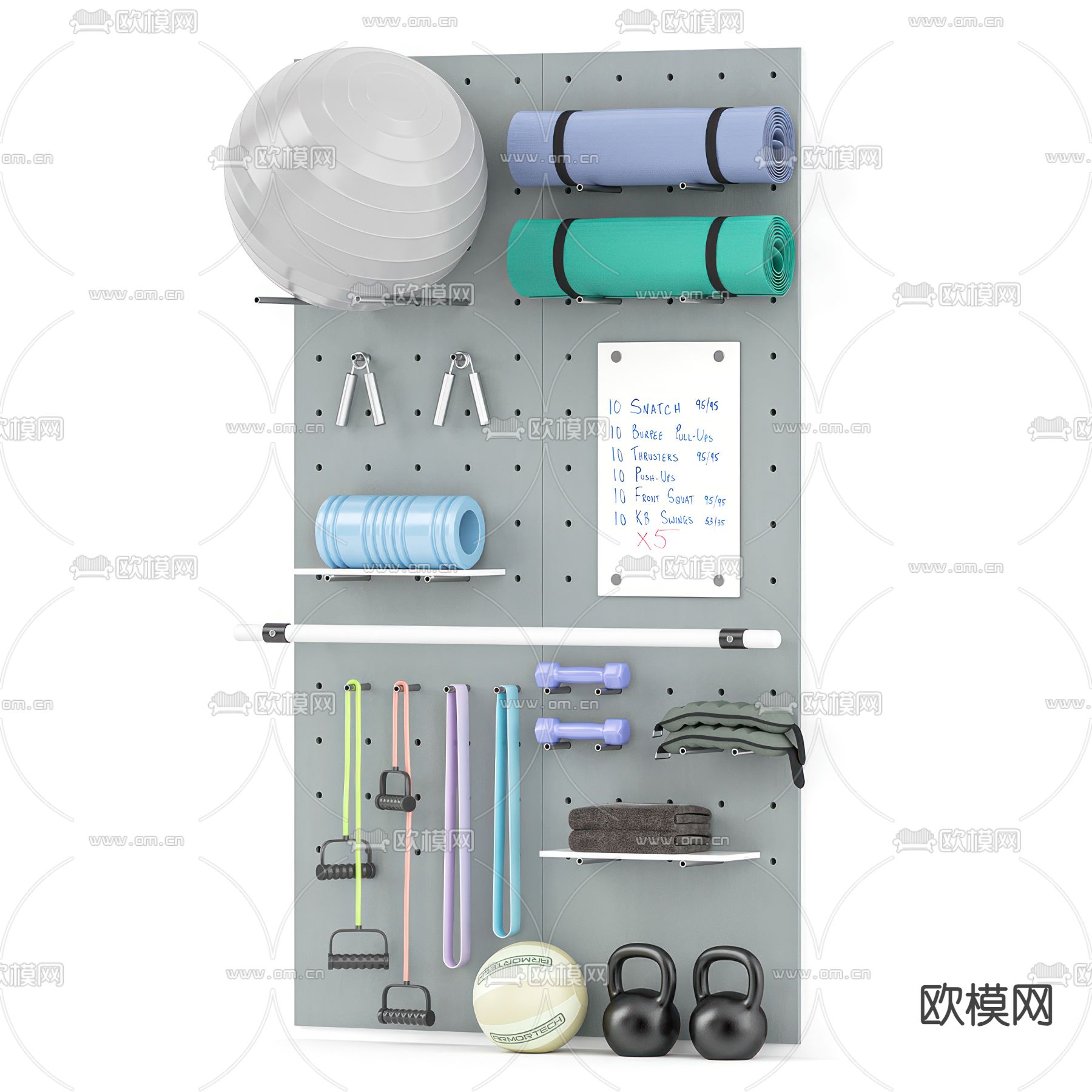 瑜伽器材 瑜伽球3d模型下载（渲染图2）