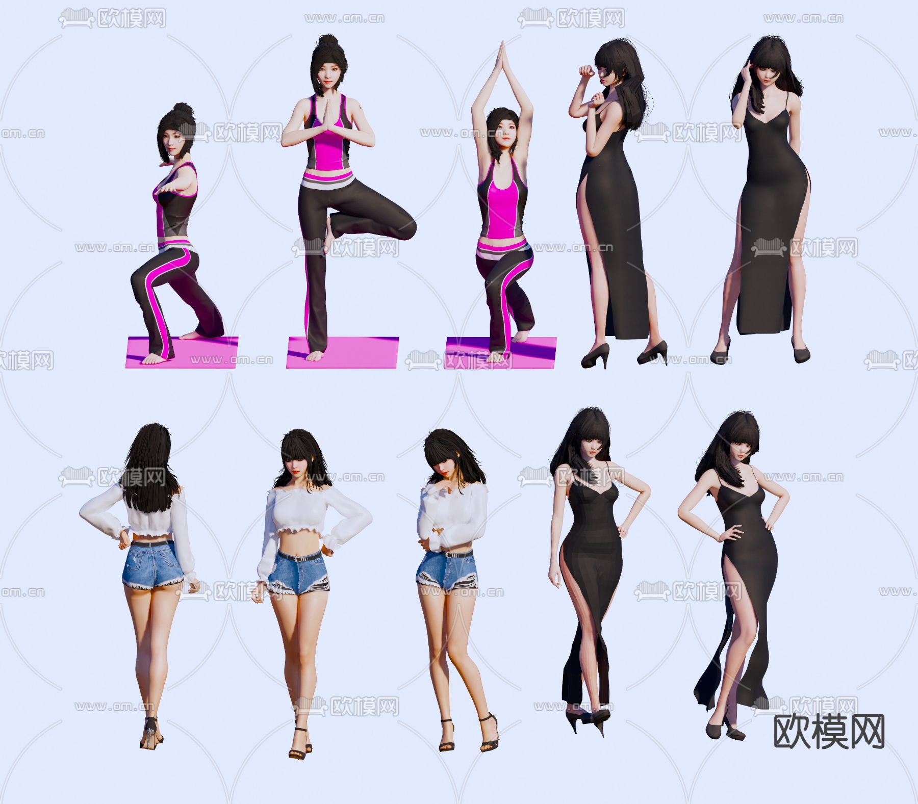 女人 美女 人物su模型