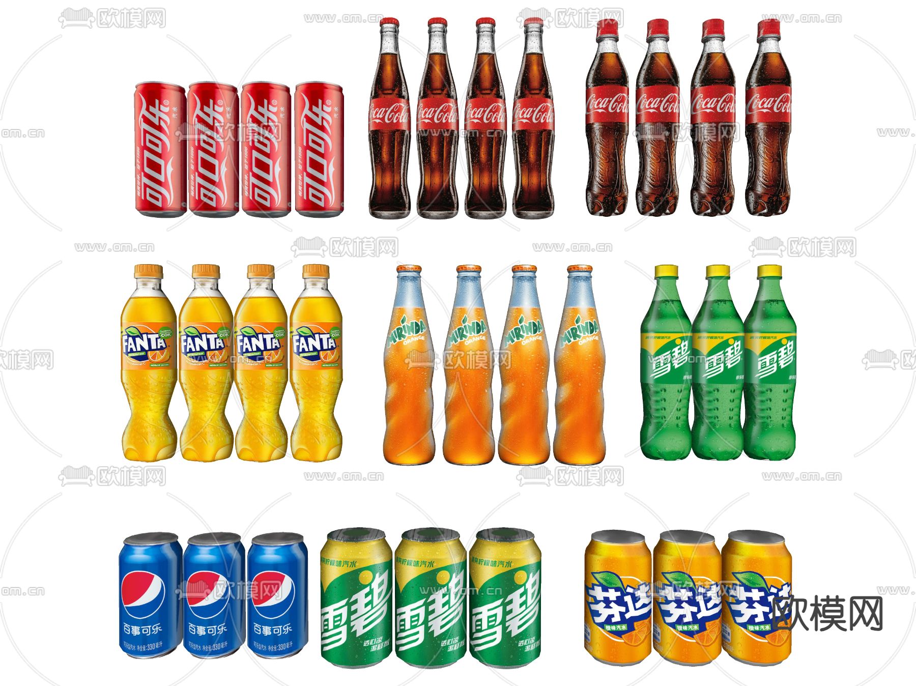 饮料 可乐 雪碧su模型下载（渲染图2）