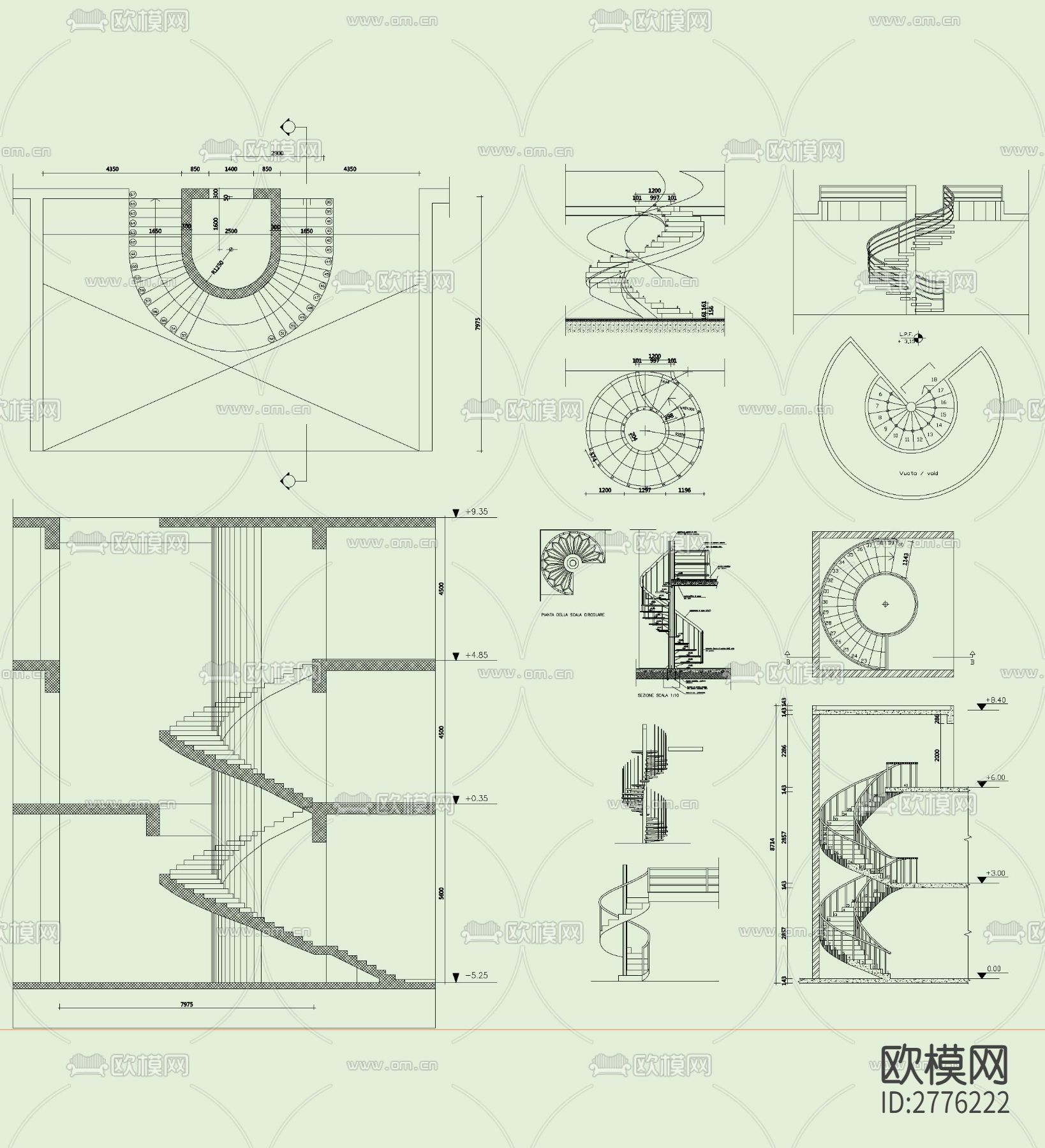 楼梯设计规范及全集下载（渲染图3）