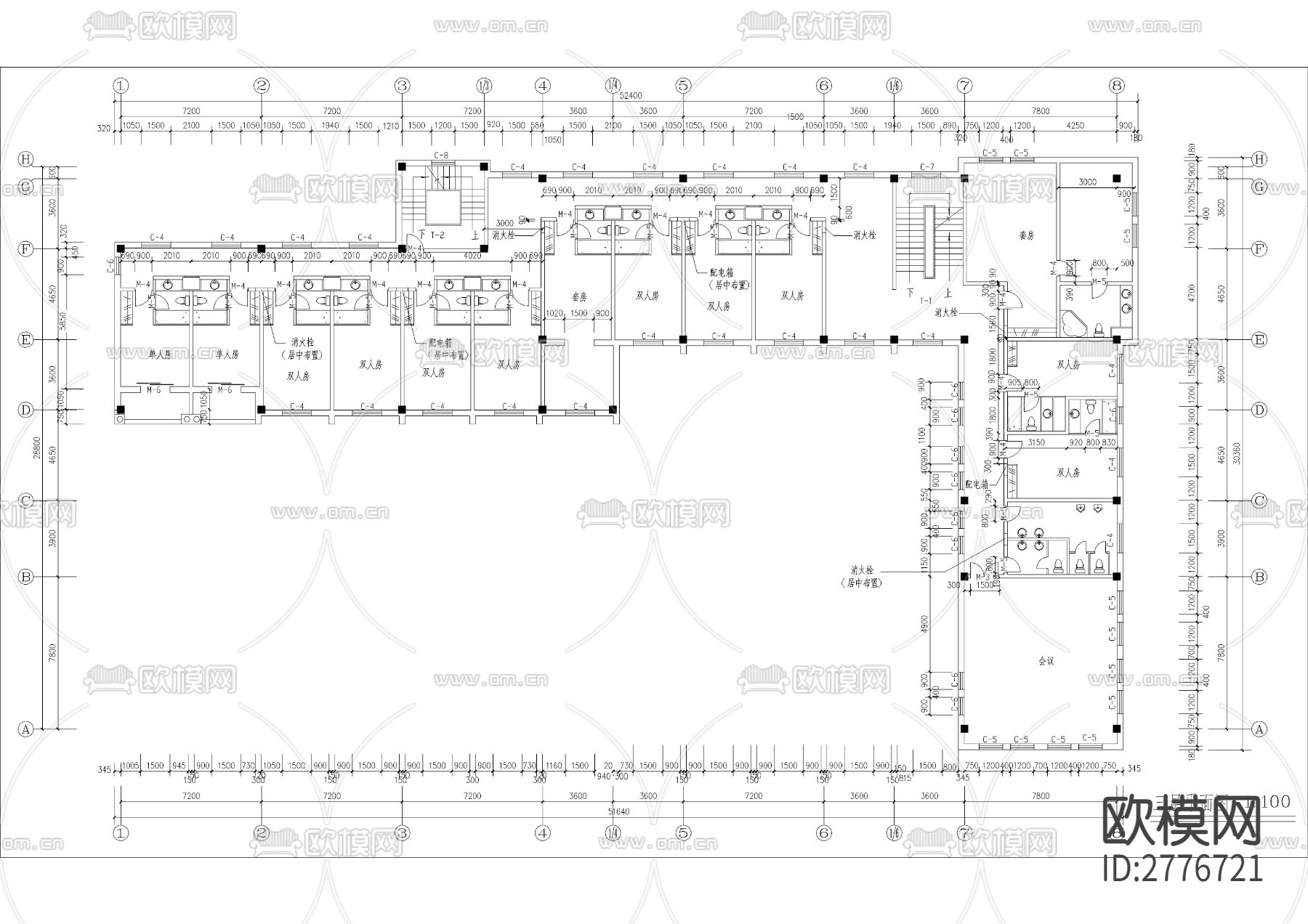 某小区会馆建筑CAD施工图下载（渲染图5）