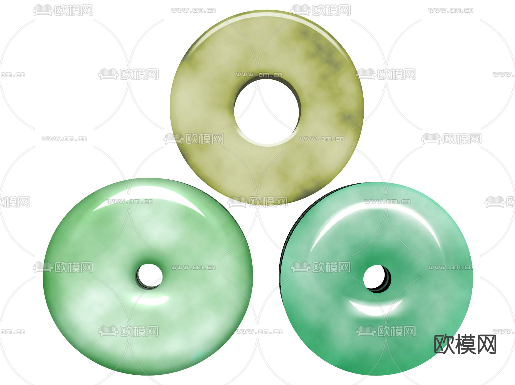 首饰 玉佩 玉器 玉块su模型下载（渲染图2）