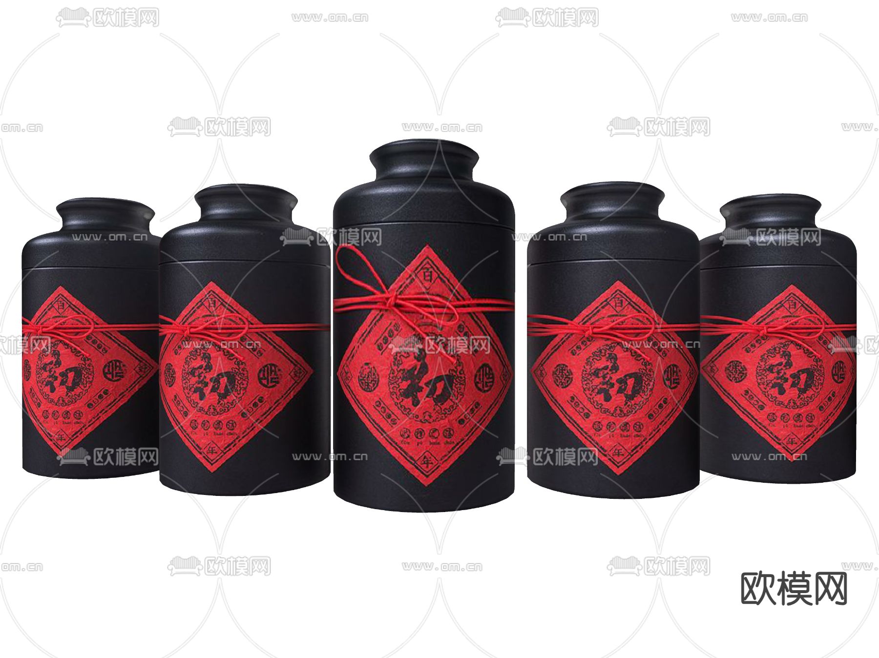 新中式茶具 茶叶罐su模型下载（渲染图2）