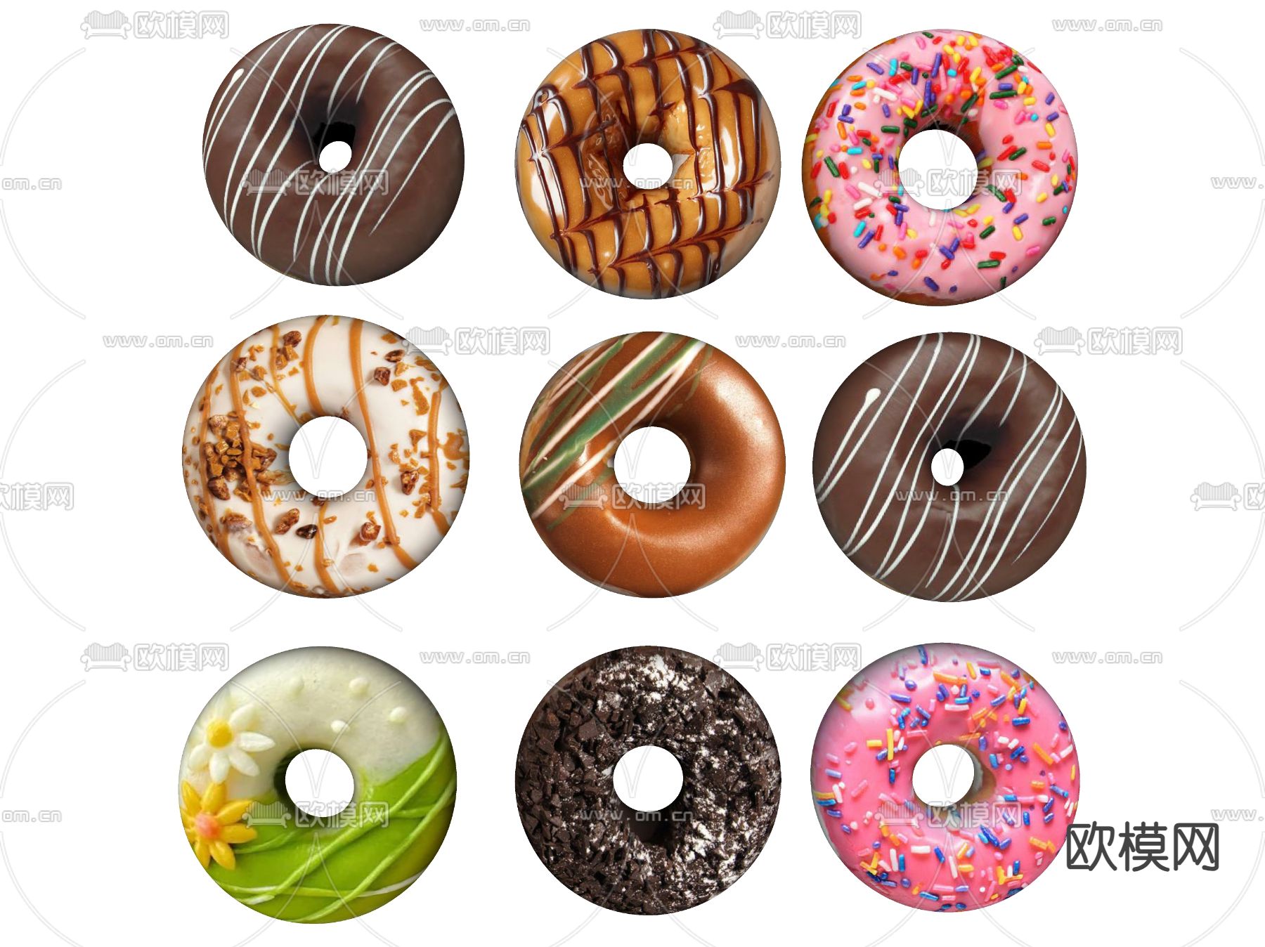 食物 甜甜圈 面包圈su模型下载（渲染图2）