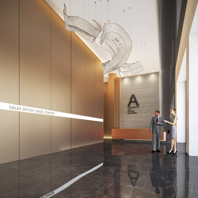  公司大堂su模型 