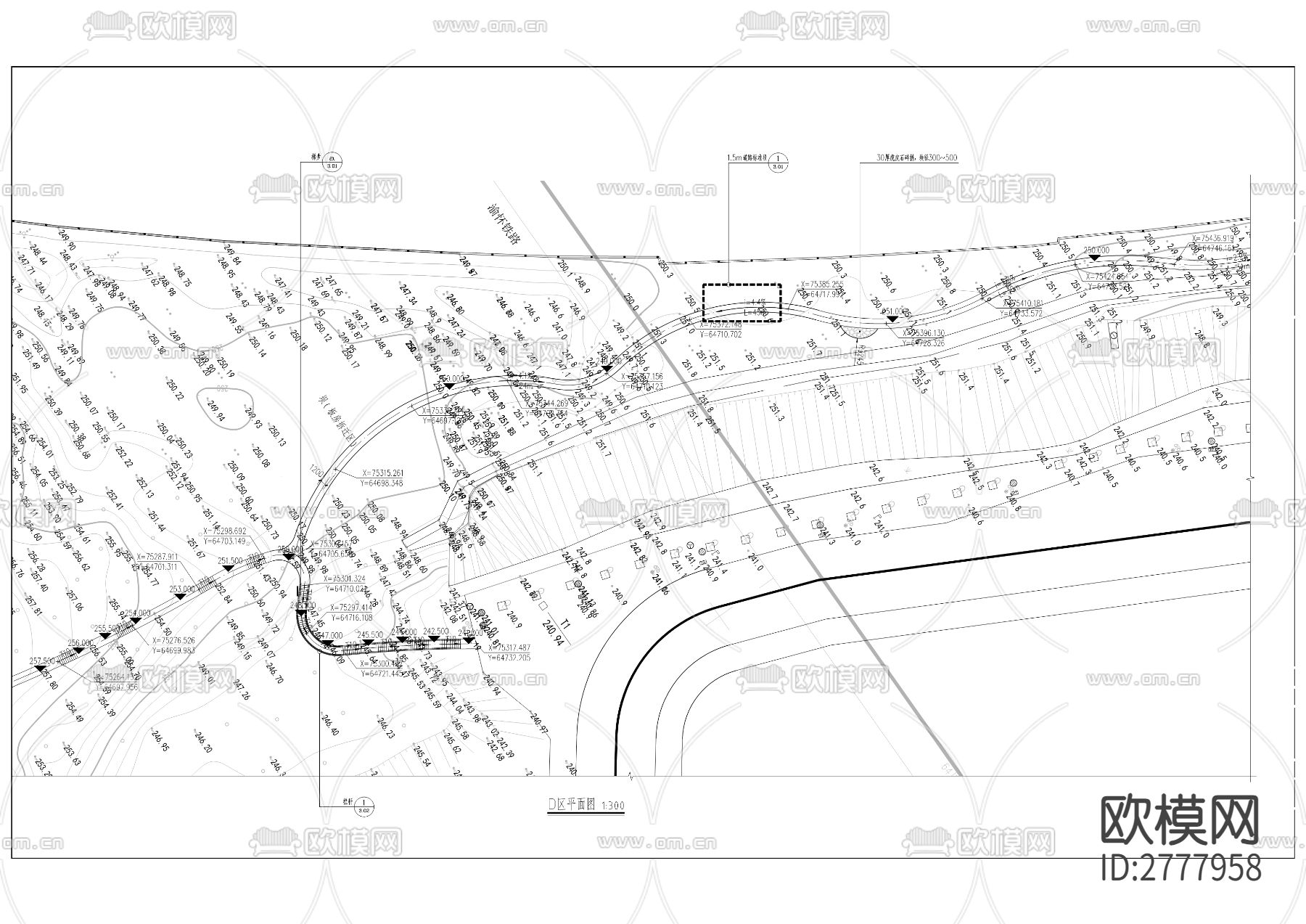 海语江山北侧绿地景观建设工程CAD施工图下载（渲染图1）